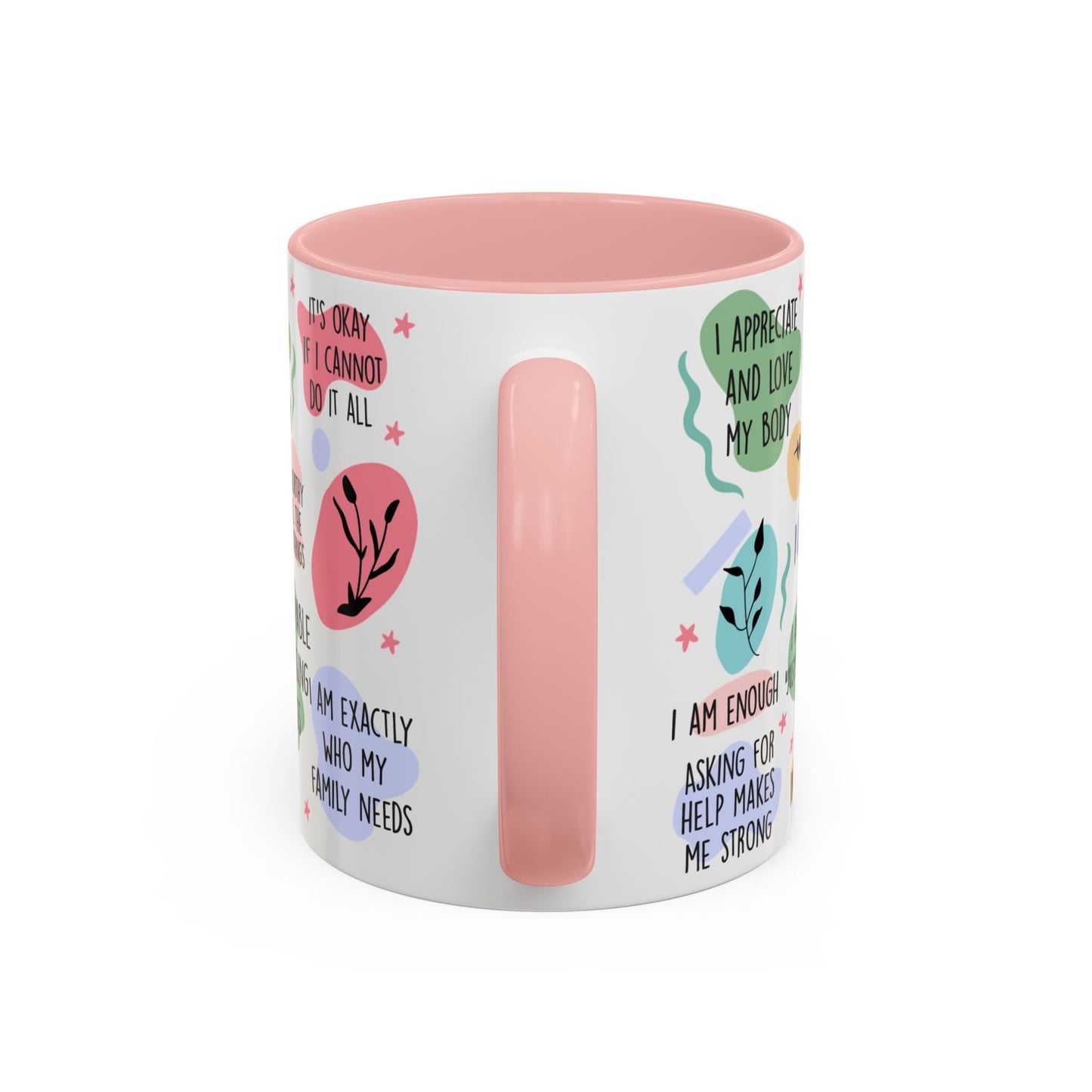 Mom Daily Affirmations Pink & White Accent Coffee Mug