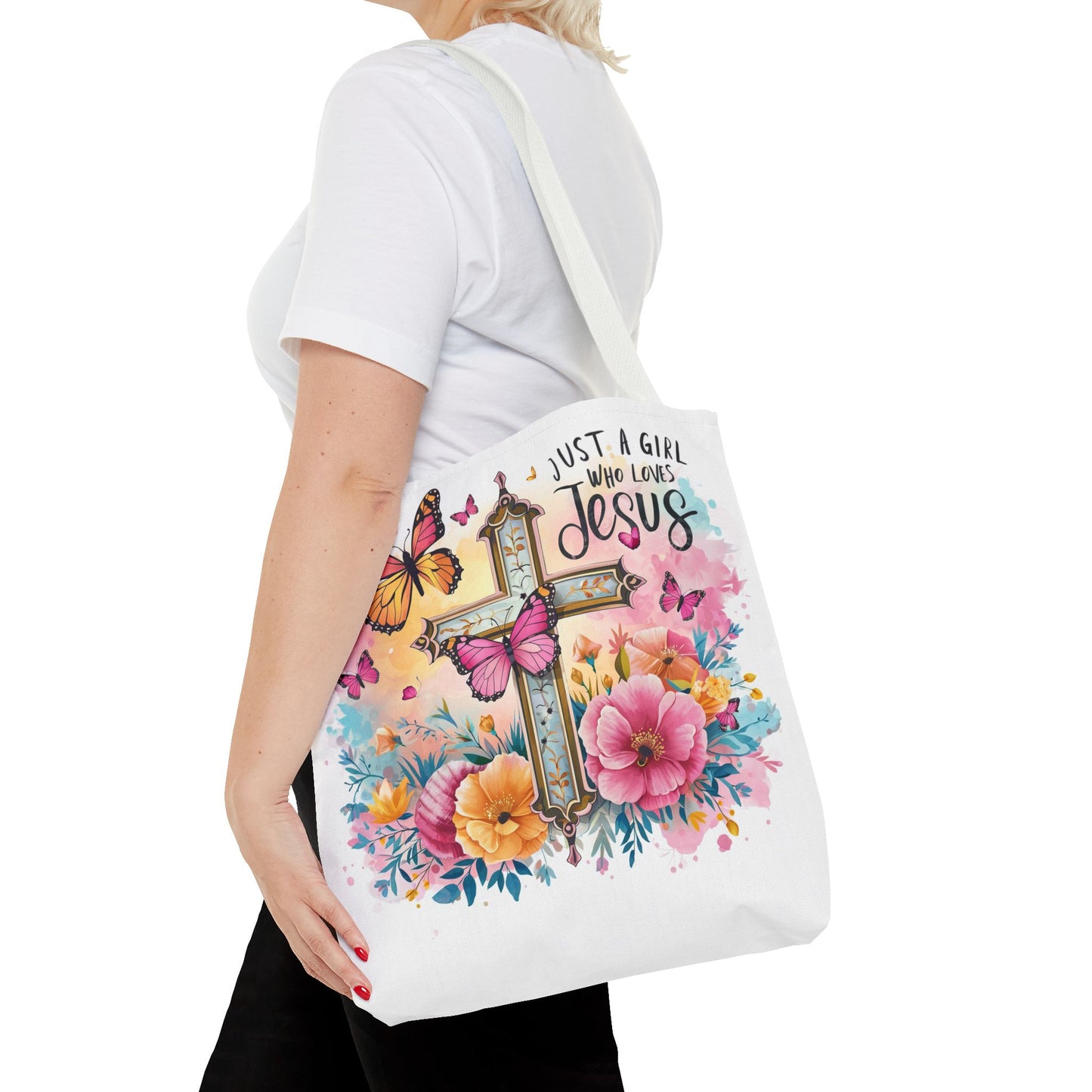 Just A Girl Who Loves Jesus Tote Bag