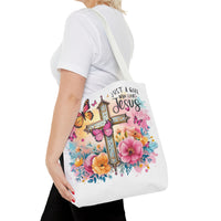 Just A Girl Who Loves Jesus Tote Bag