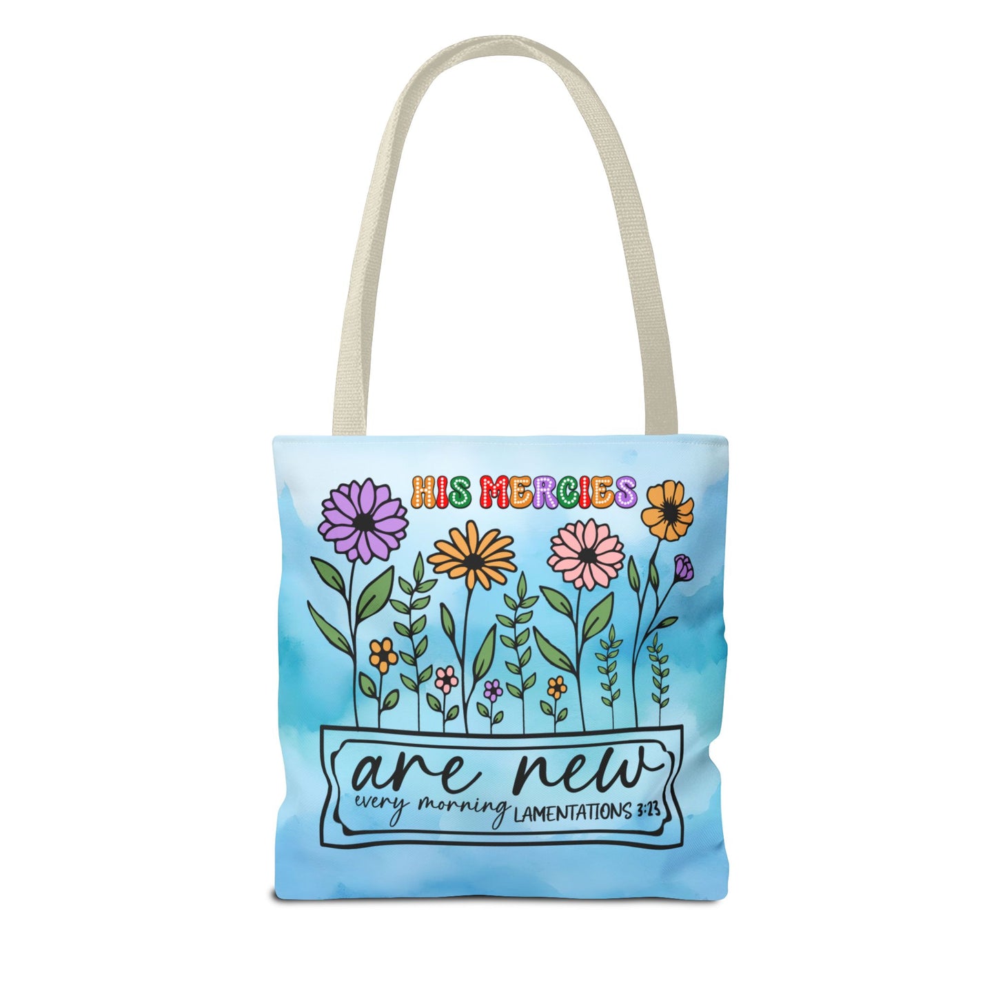 Scripture Blue Tie Dye Tote Bag