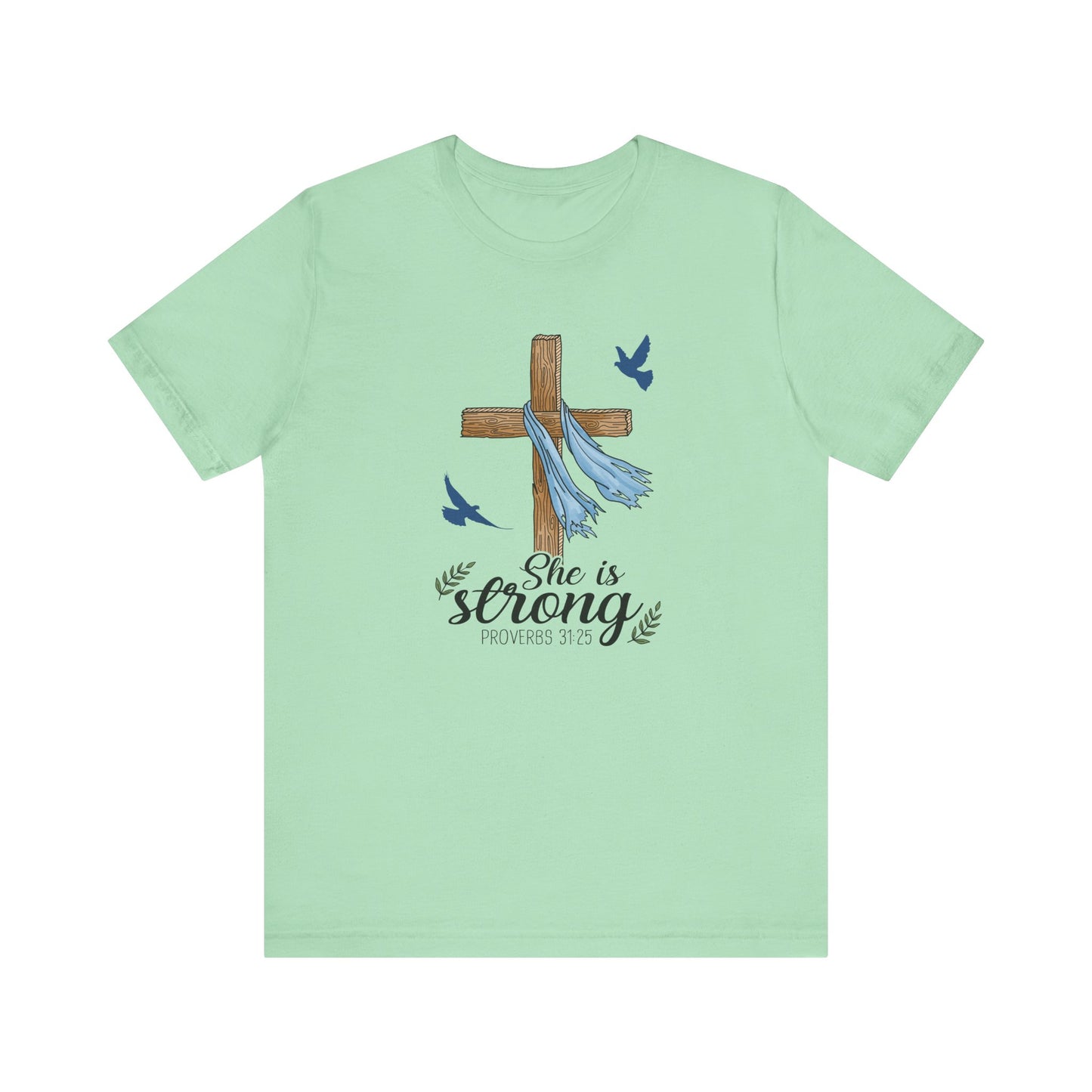 She Is Strong Cross Jersey Short Sleeve Tee