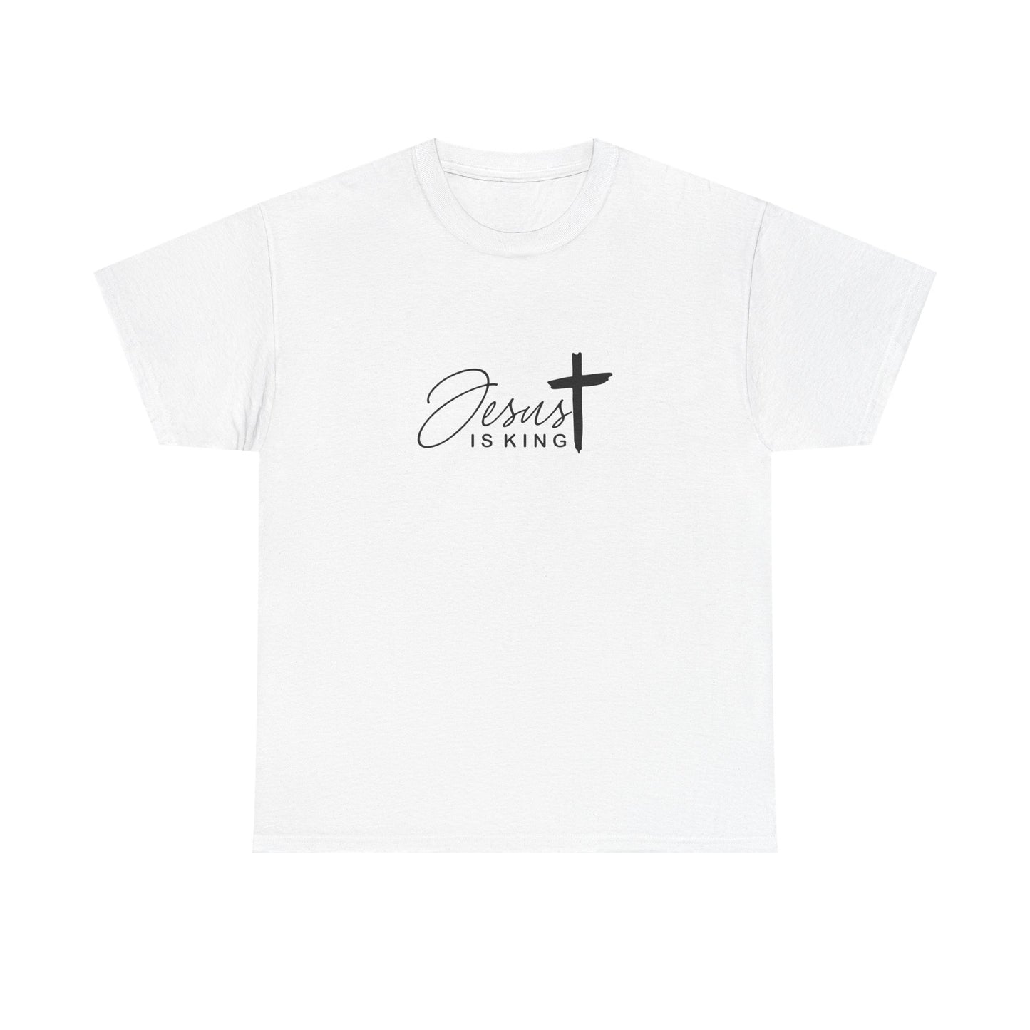 ‘Jesus is King’ & ‘Child of God’ Design Heavy Cotton Tee Christian T-Shirt
