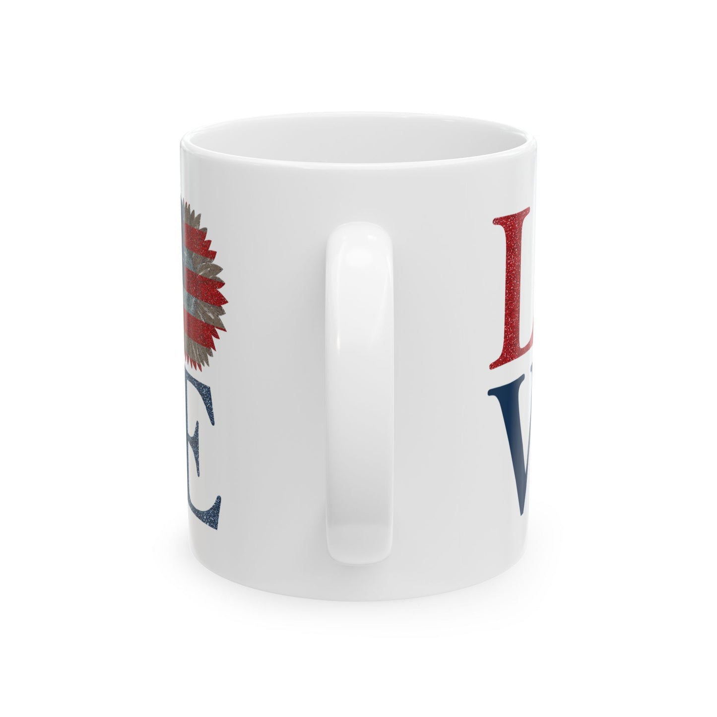 Love American Flag Patriotic Ceramic Mug
