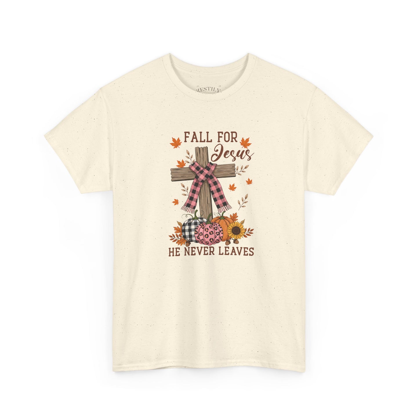 Fall for Jesus Heavy Cotton Tee, Christian T-Shirt, Faith Apparel, Autumn Tees, Inspirational Gift