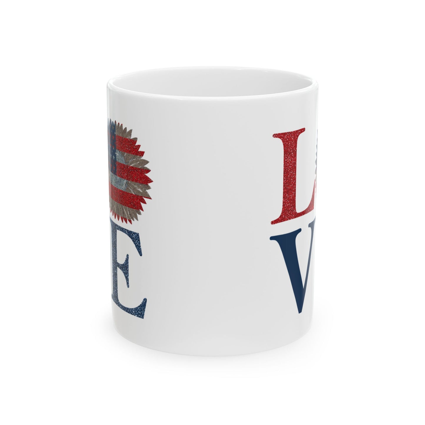 Love American Flag Patriotic Ceramic Mug