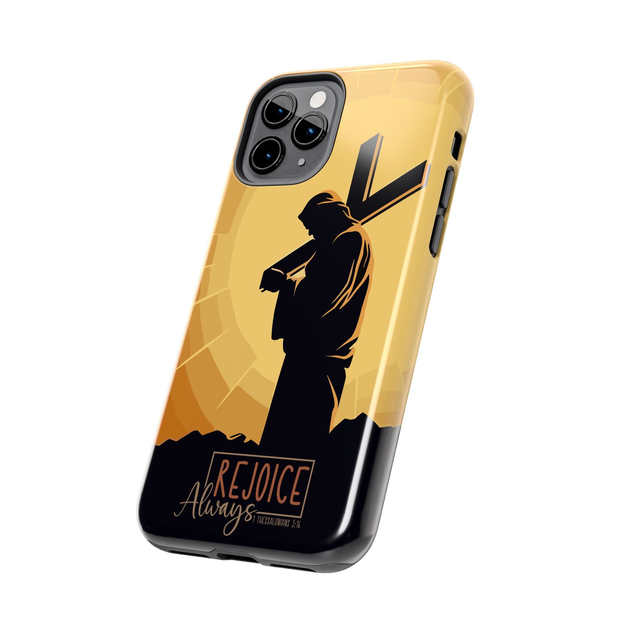 Christian Tough Phone Case, Inspirational Phone Cover, Religious Gifts, Faith-Based Accessory, Rejoice Always for iPhone and Samsung