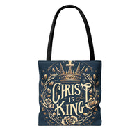 Christ is King Tote Bag, Inspirational Tote, Christian Gift, Floral Design Bag, Religious Accessories, Everyday Tote