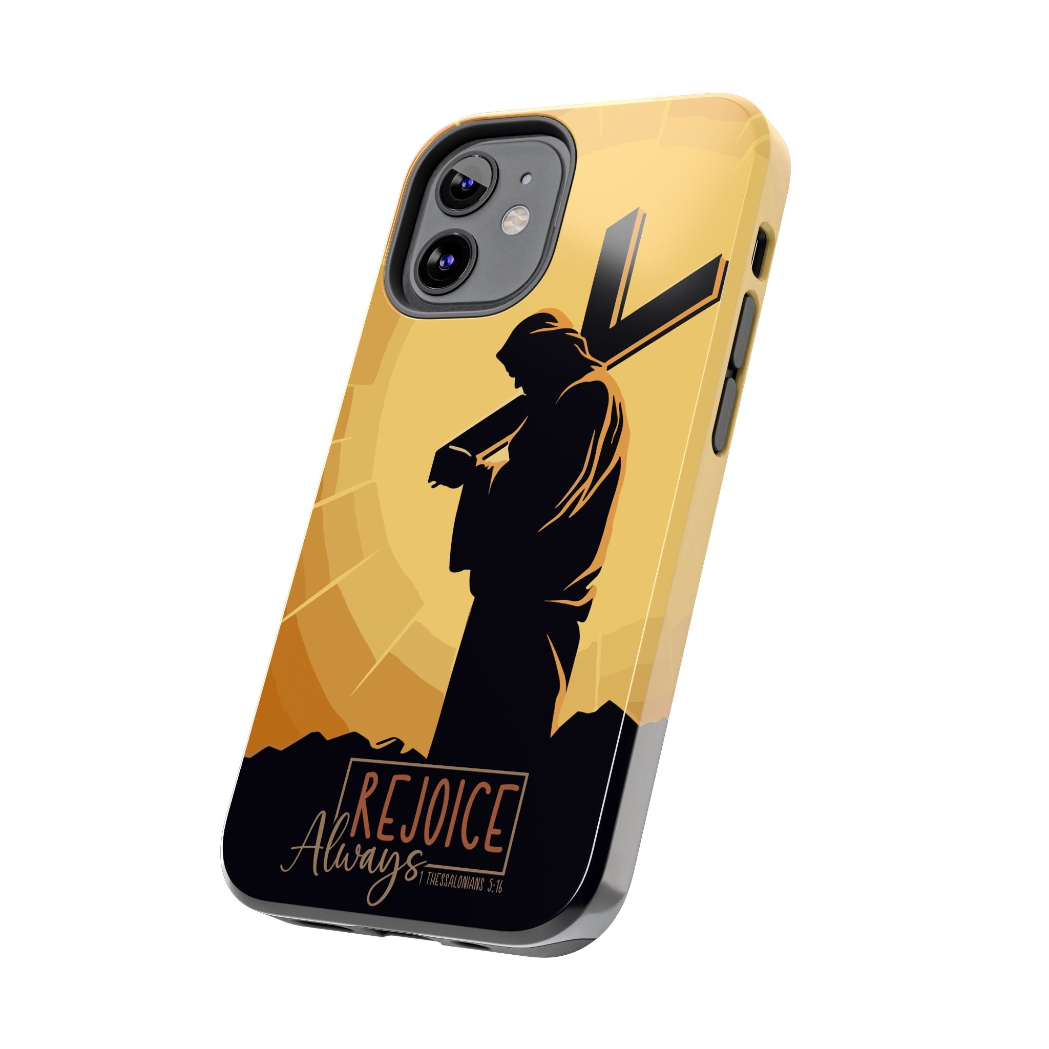 Christian Tough Phone Case, Inspirational Phone Cover, Religious Gifts, Faith-Based Accessory, Rejoice Always for iPhone and Samsung