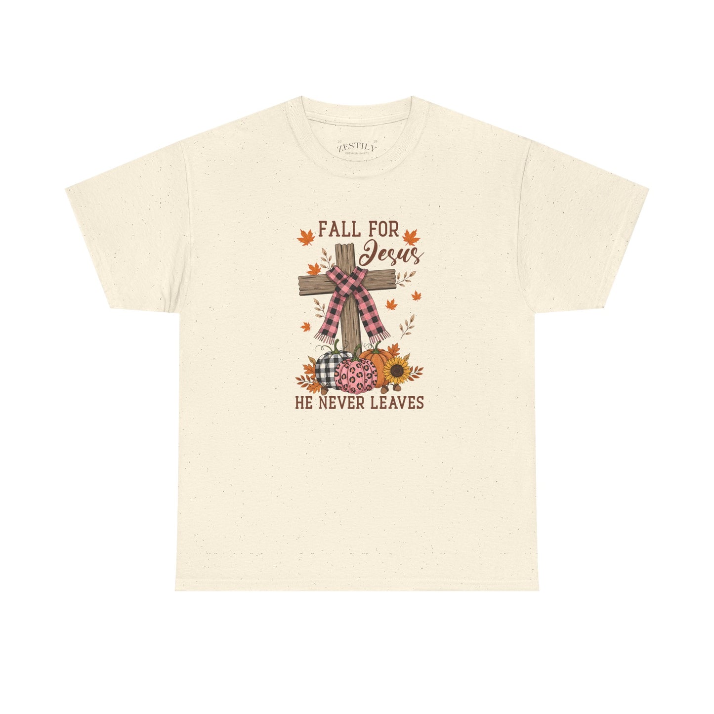 Fall for Jesus Heavy Cotton Tee, Christian T-Shirt, Faith Apparel, Autumn Tees, Inspirational Gift