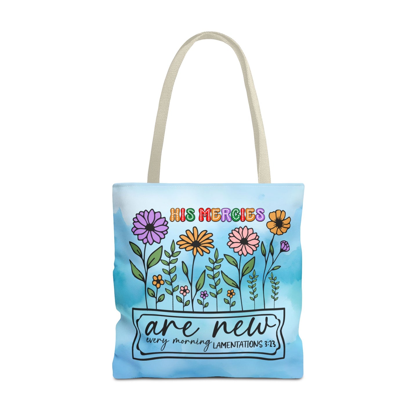 Scripture Blue Tie Dye Tote Bag