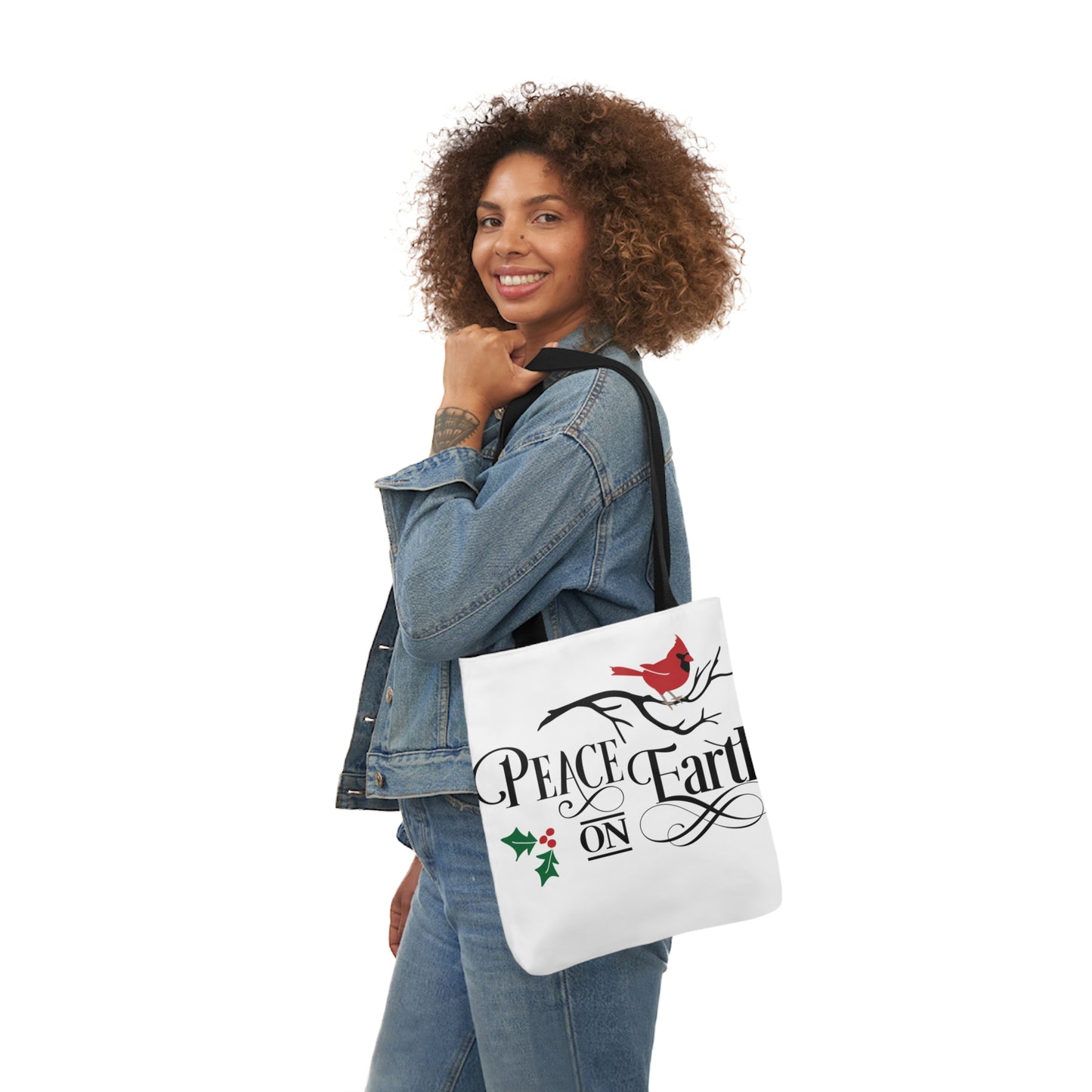 Peace On Earth Polyester Canvas Tote Bag