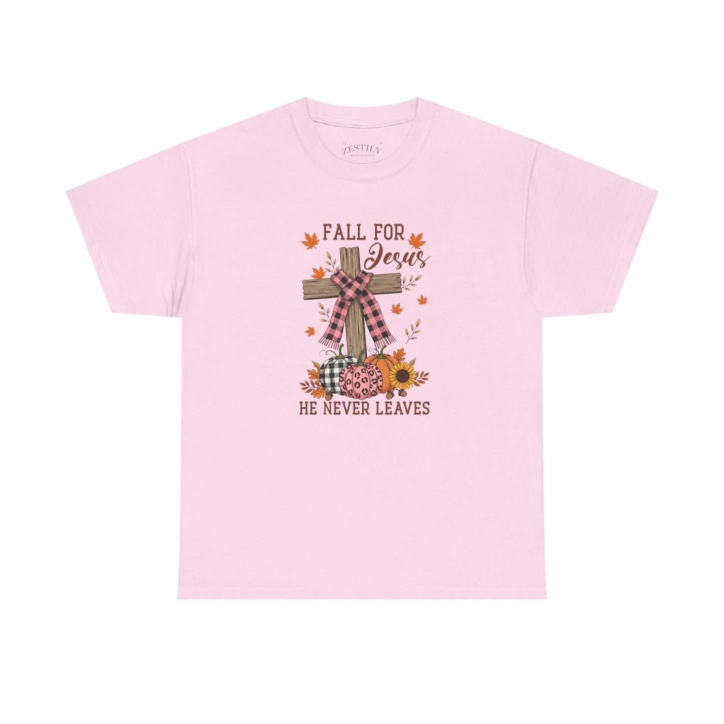 Fall for Jesus Heavy Cotton Tee, Christian T-Shirt, Faith Apparel, Autumn Tees, Inspirational Gift