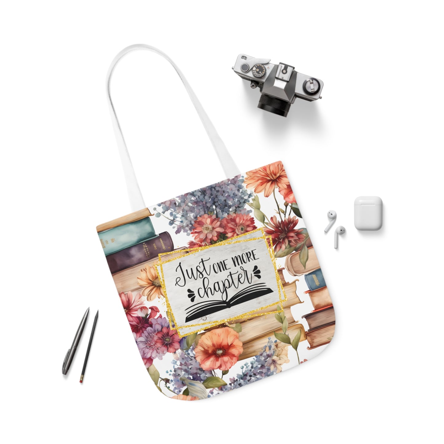 Just One More Chapter Polyester Canvas Tote Bag