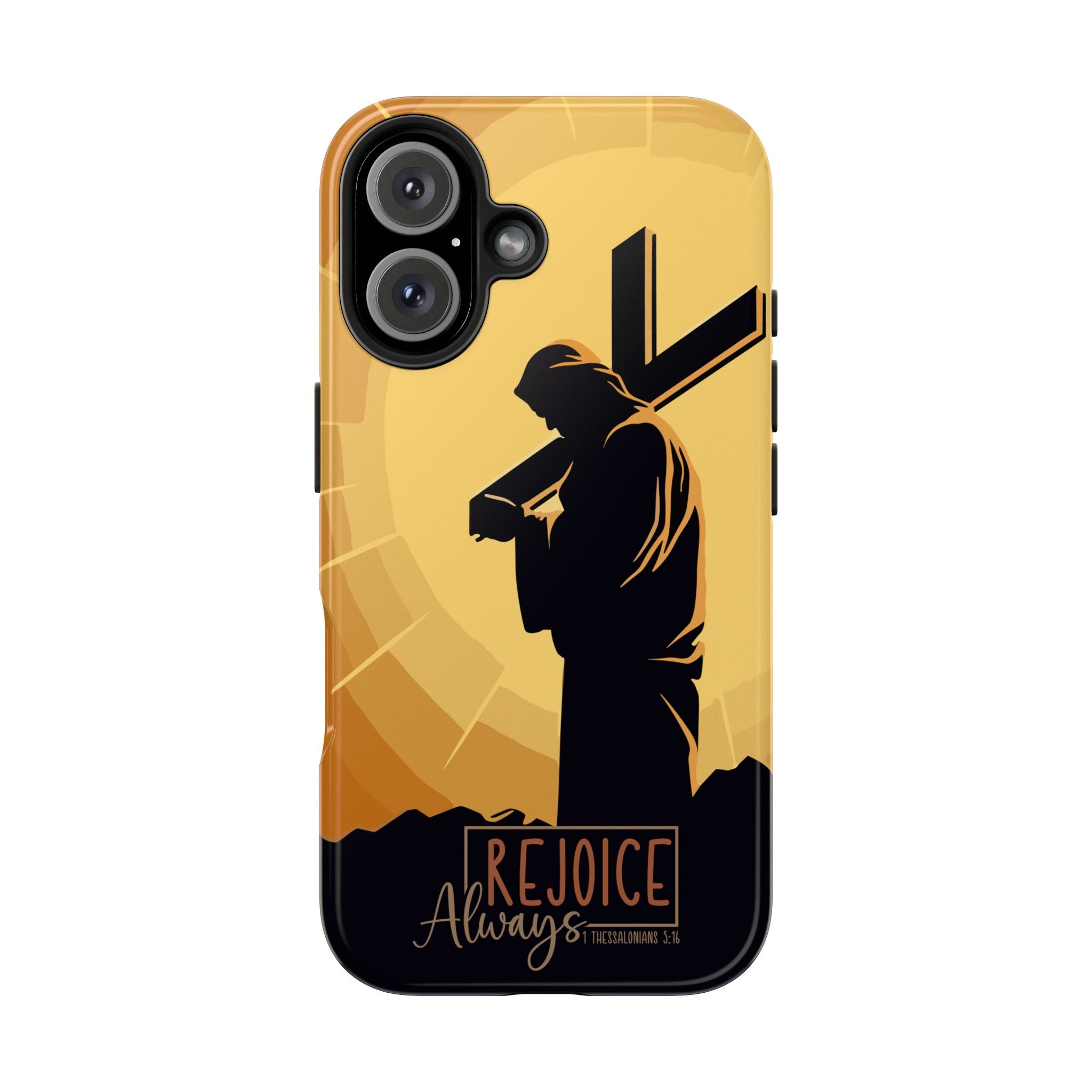 Christian Tough Phone Case, Inspirational Phone Cover, Religious Gifts, Faith-Based Accessory, Rejoice Always for iPhone and Samsung