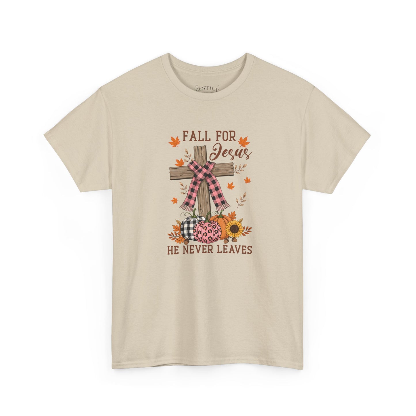 Fall for Jesus Heavy Cotton Tee, Christian T-Shirt, Faith Apparel, Autumn Tees, Inspirational Gift