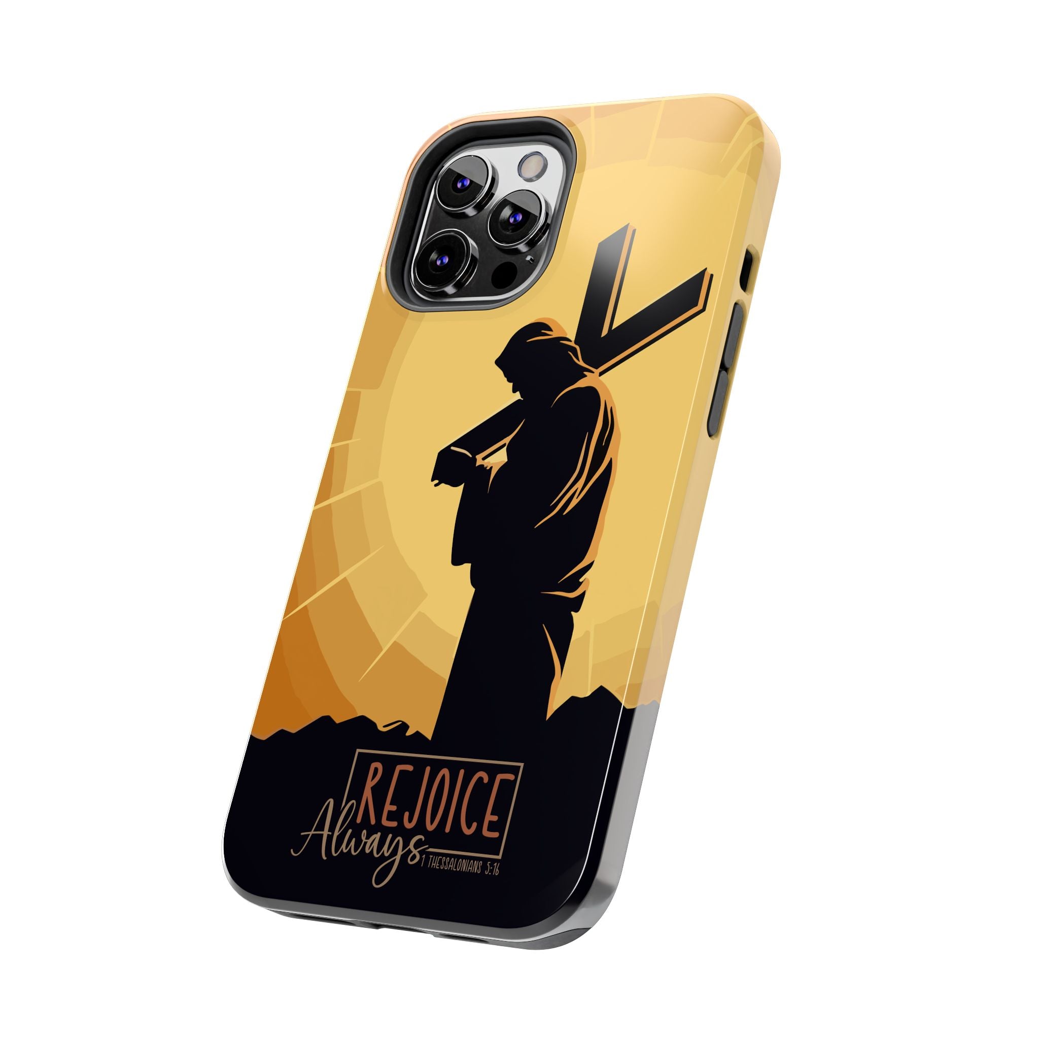 Christian Tough Phone Case, Inspirational Phone Cover, Religious Gifts, Faith-Based Accessory, Rejoice Always for iPhone and Samsung