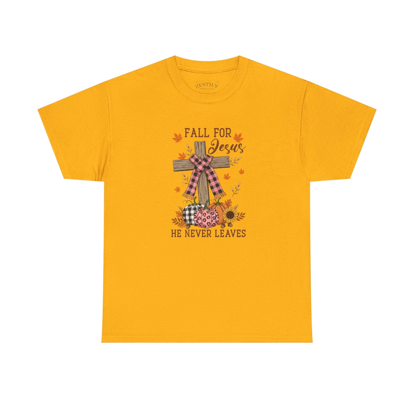Fall for Jesus Heavy Cotton Tee, Christian T-Shirt, Faith Apparel, Autumn Tees, Inspirational Gift