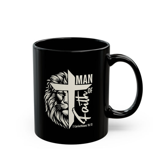 Man Of Faith Black Mug