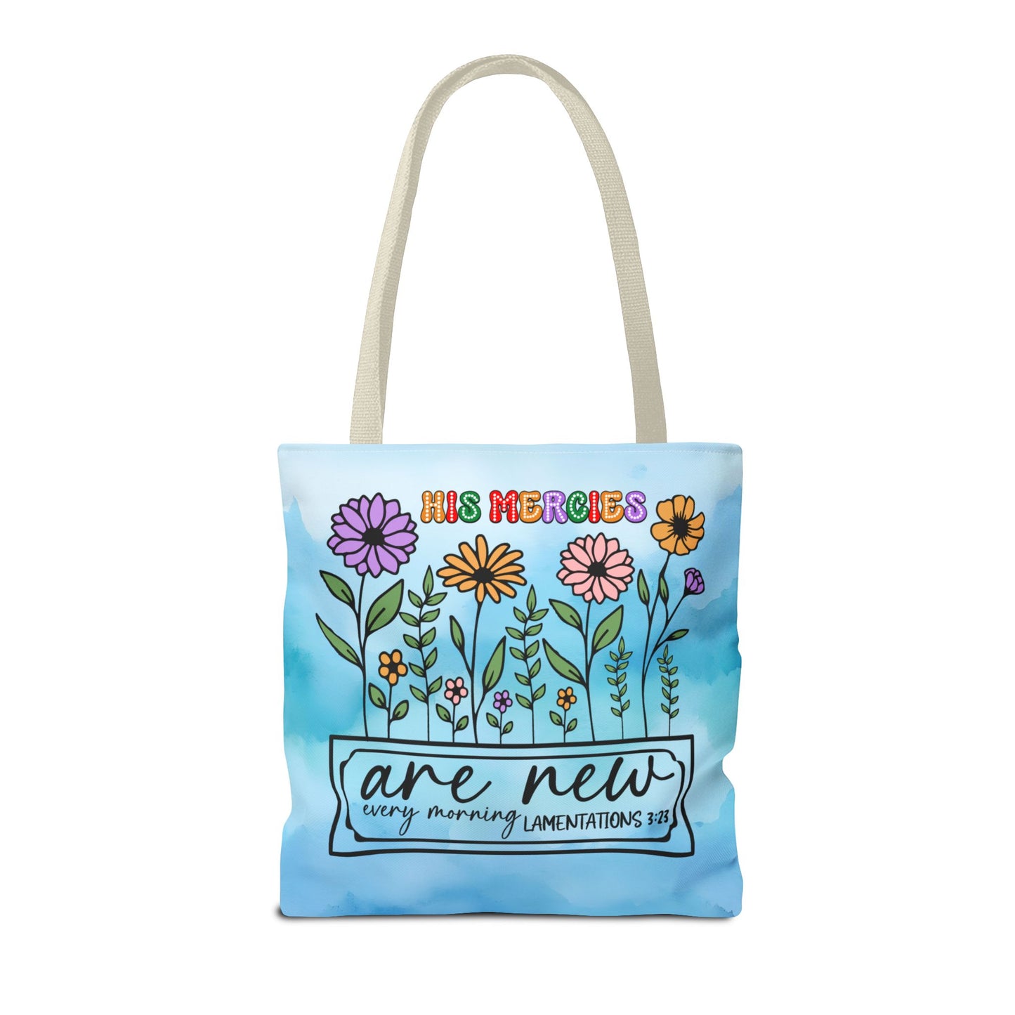 Scripture Blue Tie Dye Tote Bag