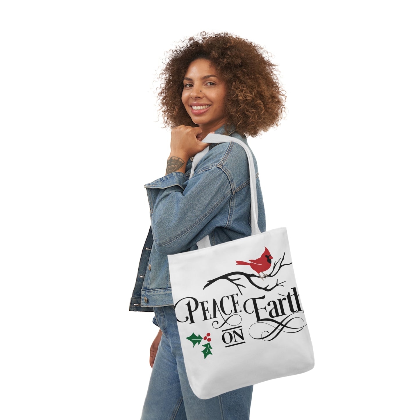 Peace On Earth Polyester Canvas Tote Bag