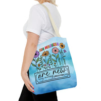 Scripture Blue Tie Dye Tote Bag