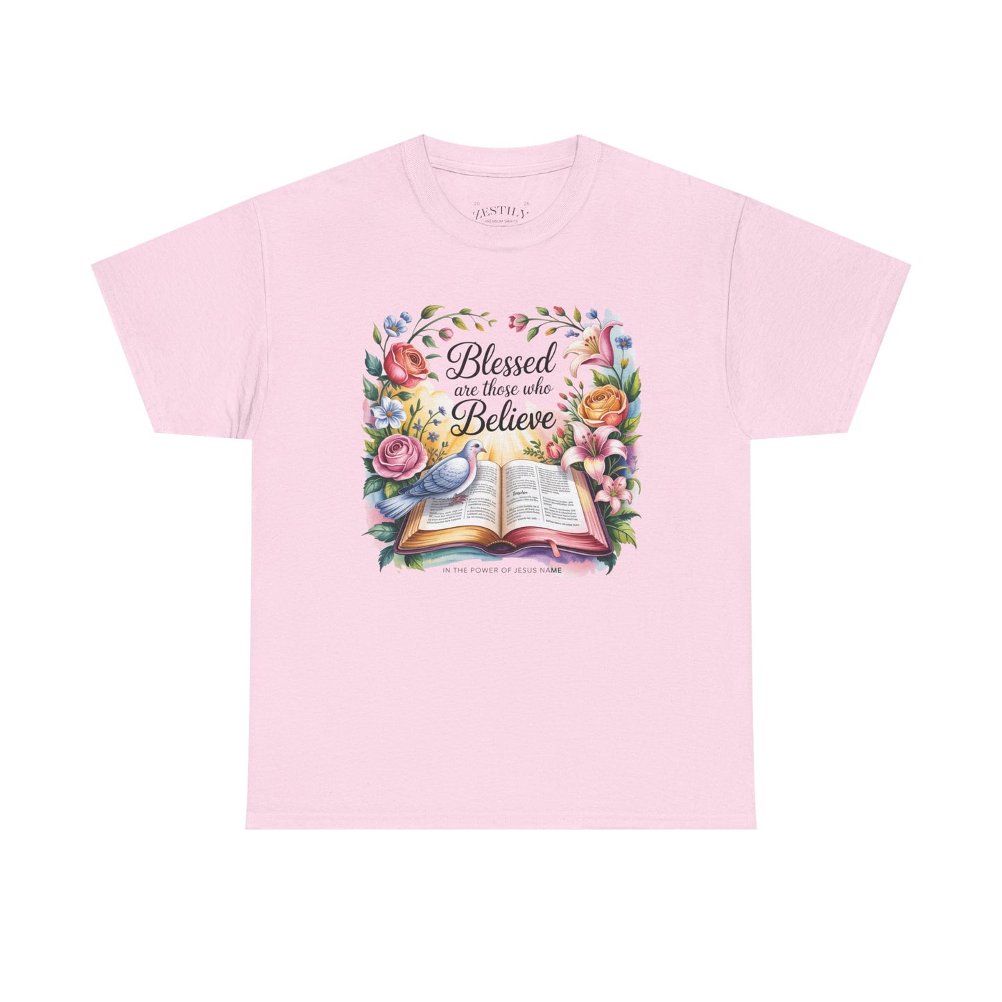 Blessed Heavy Cotton Tee | Inspirational Shirt for Believers, Faith-Based Gift, Christian Apparel, Uplifting T-Shirt