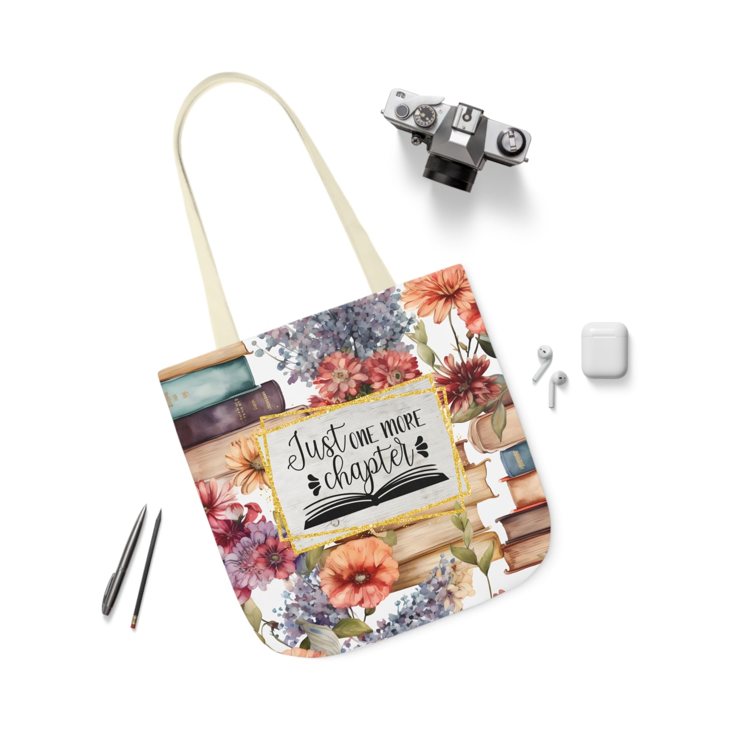 Just One More Chapter Polyester Canvas Tote Bag