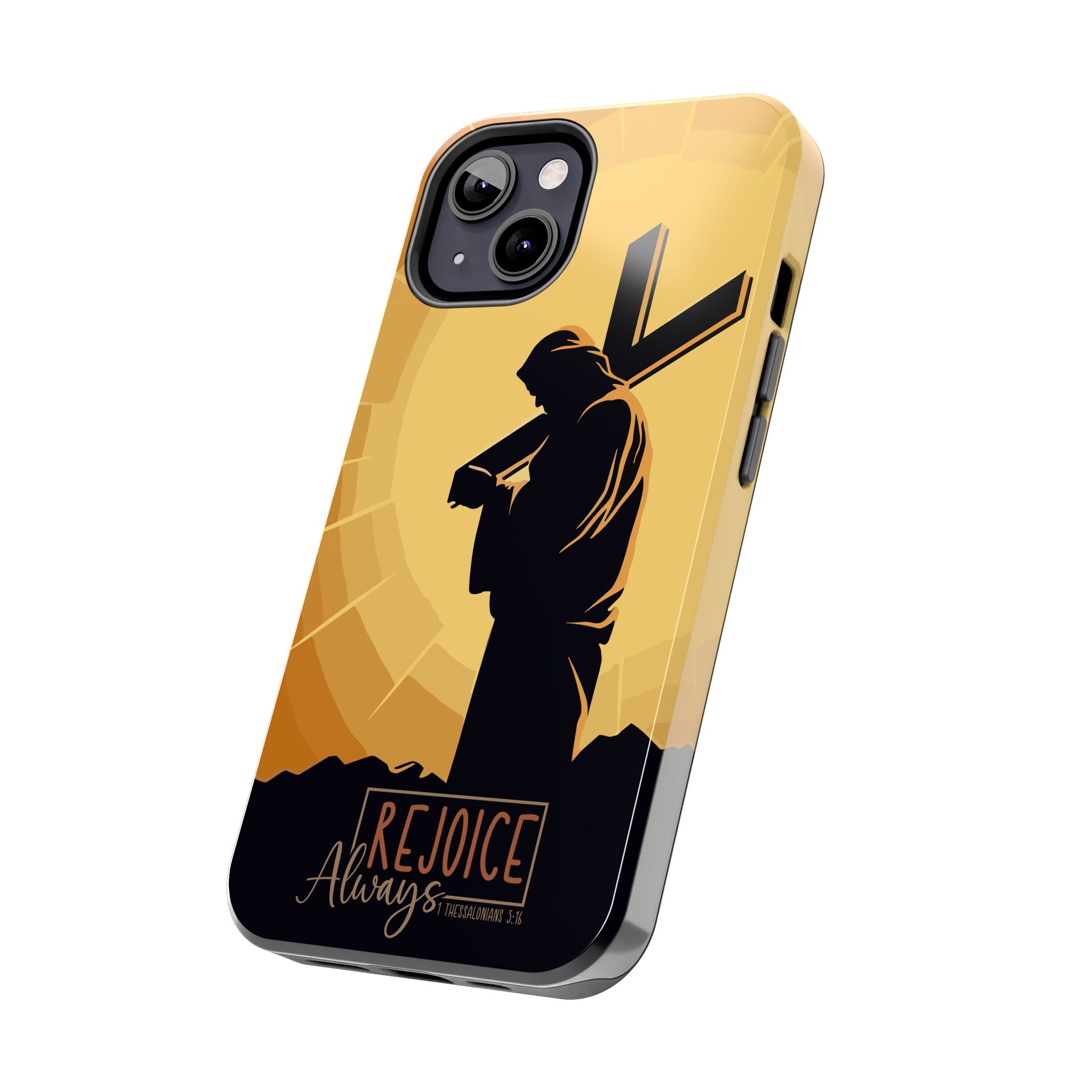 Christian Tough Phone Case, Inspirational Phone Cover, Religious Gifts, Faith-Based Accessory, Rejoice Always for iPhone and Samsung