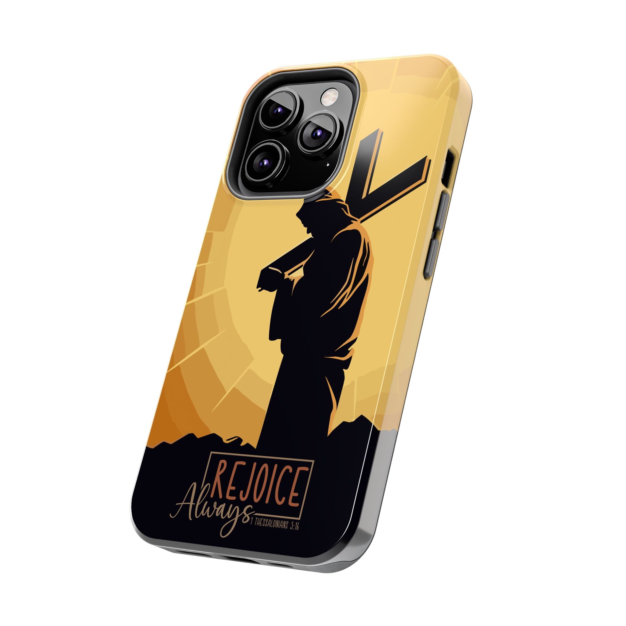 Christian Tough Phone Case, Inspirational Phone Cover, Religious Gifts, Faith-Based Accessory, Rejoice Always for iPhone and Samsung