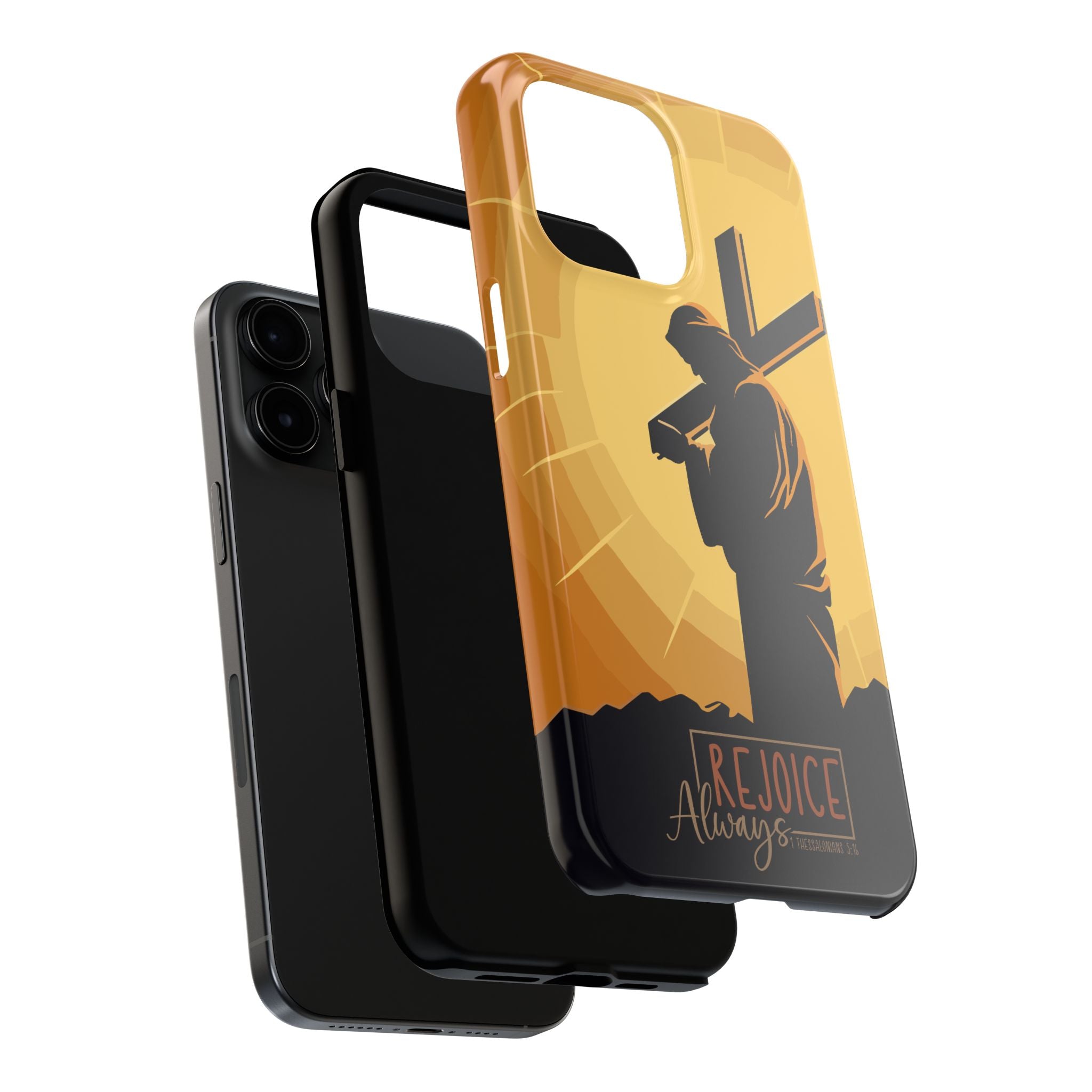 Christian Tough Phone Case, Inspirational Phone Cover, Religious Gifts, Faith-Based Accessory, Rejoice Always for iPhone and Samsung