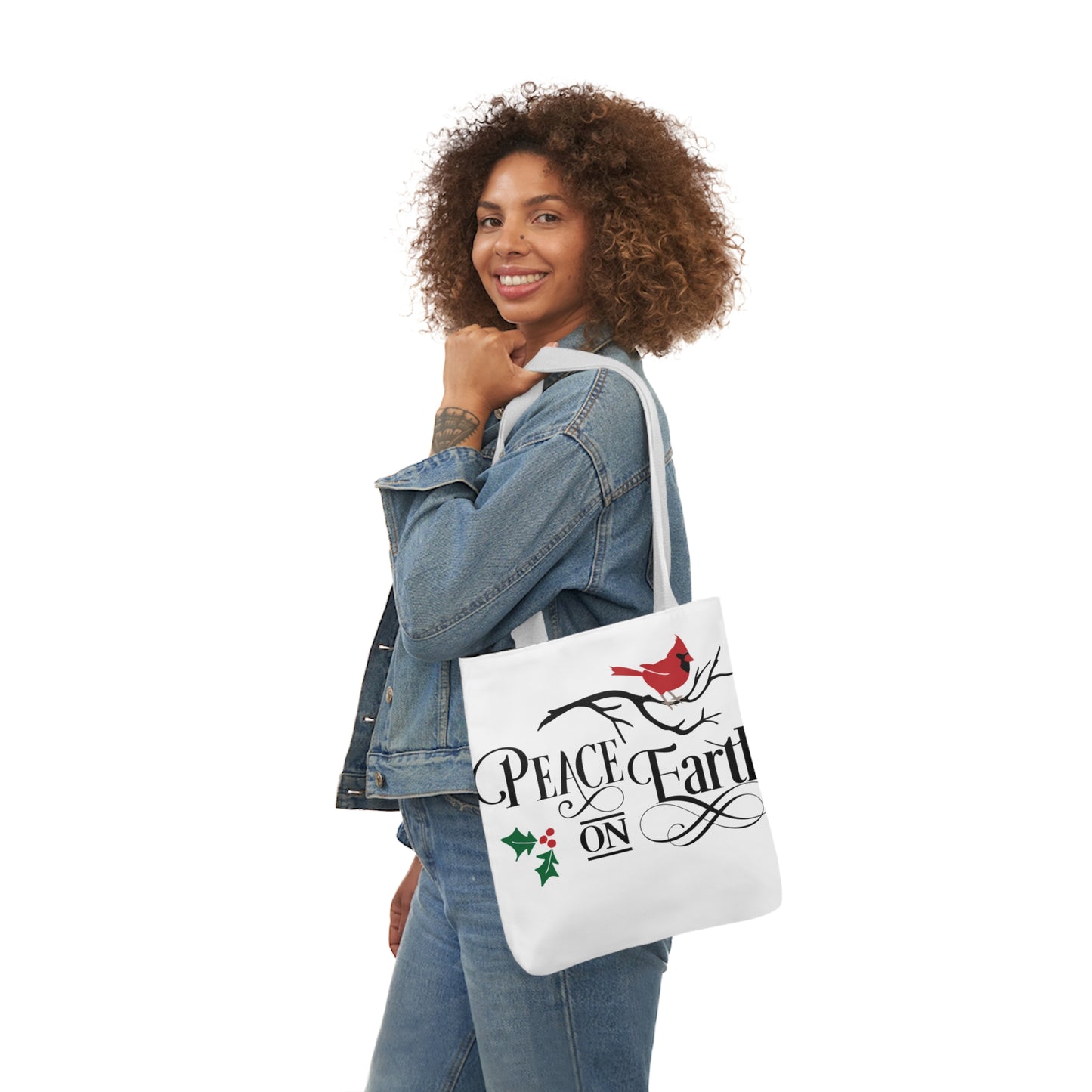 Peace On Earth Polyester Canvas Tote Bag