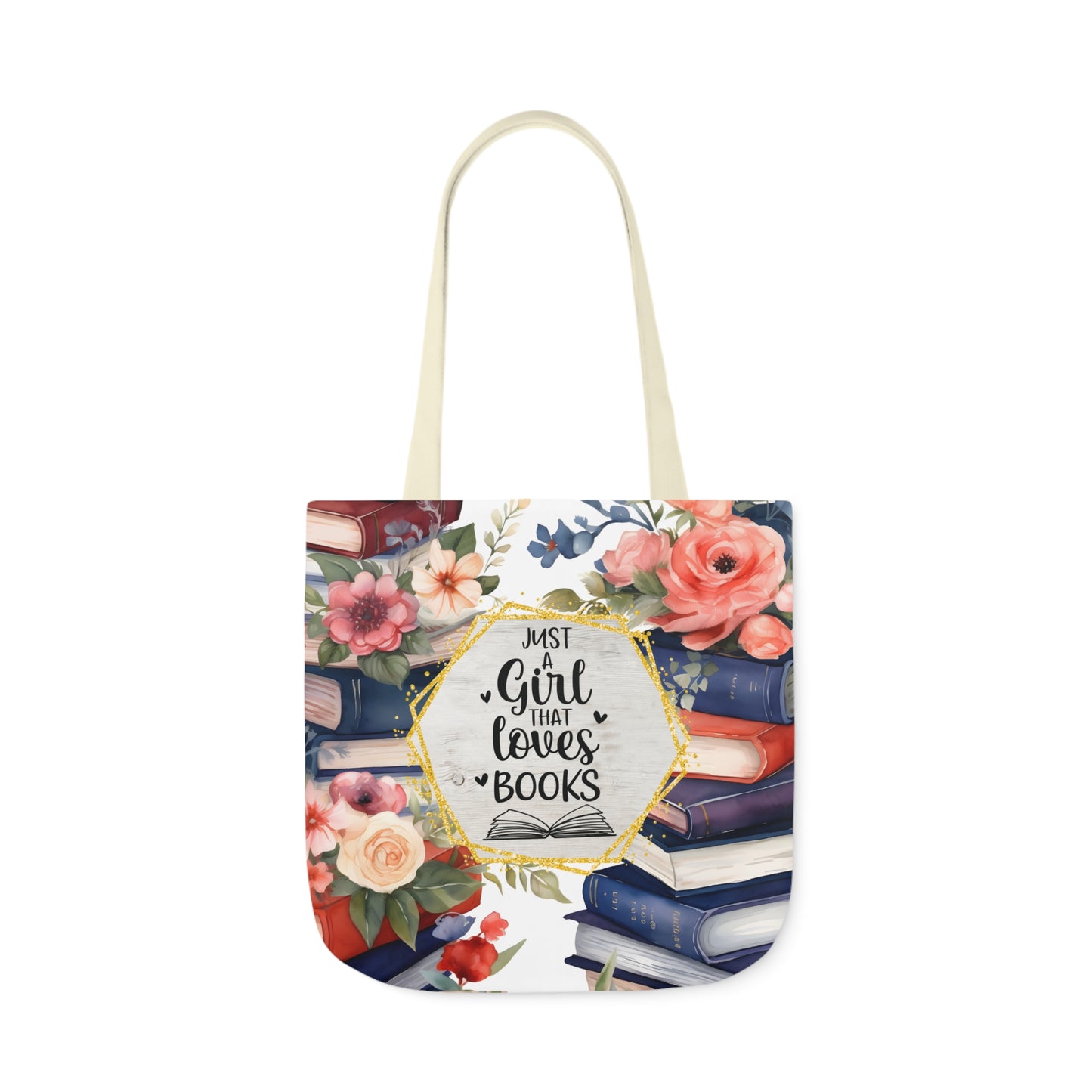 Just A Girl That Loves Books Polyester Canvas Tote Bag