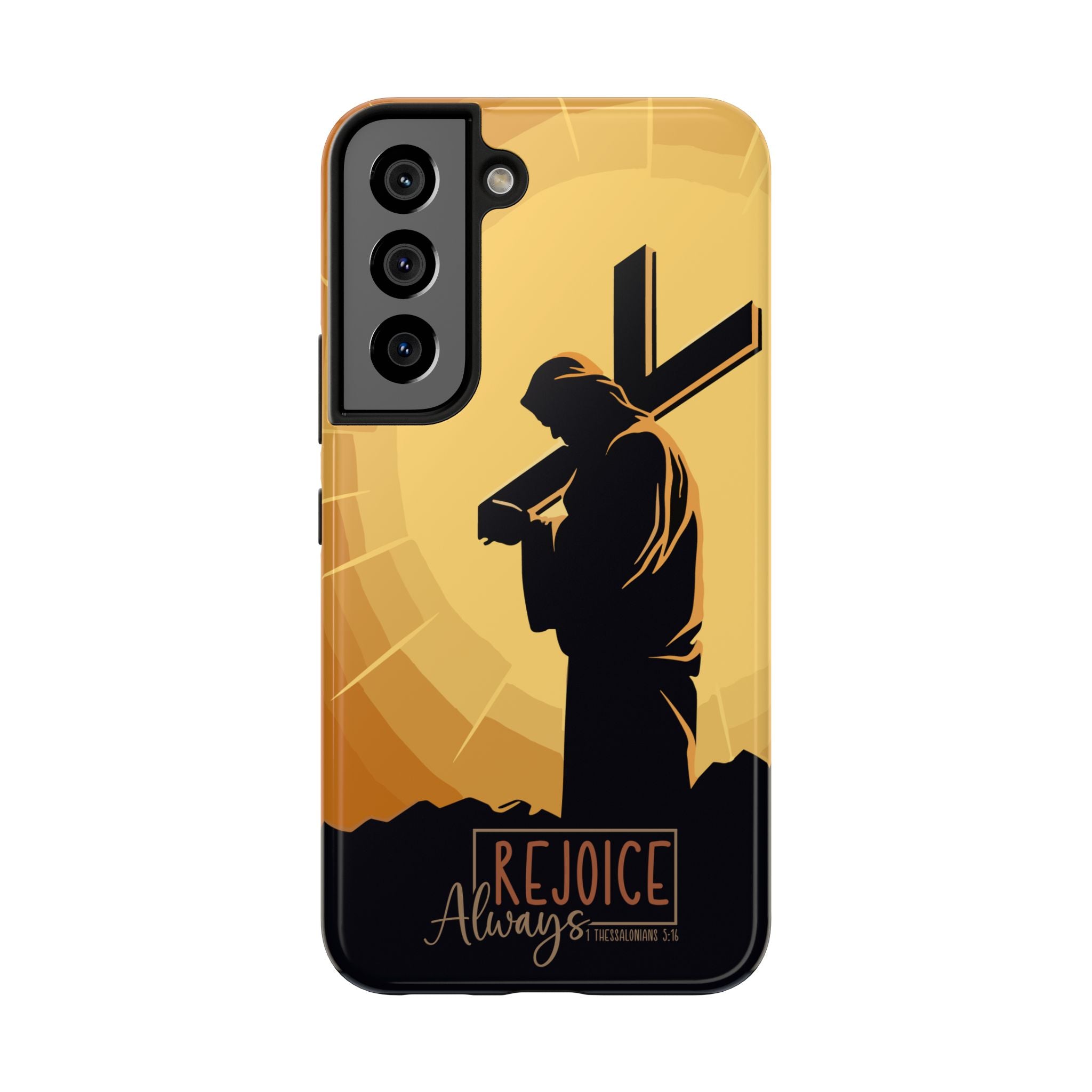 Christian Tough Phone Case, Inspirational Phone Cover, Religious Gifts, Faith-Based Accessory, Rejoice Always for iPhone and Samsung