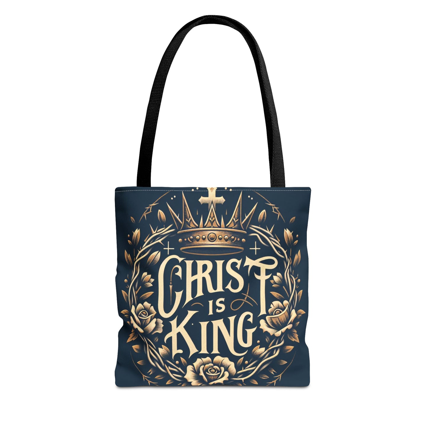 Christ is King Tote Bag, Inspirational Tote, Christian Gift, Floral Design Bag, Religious Accessories, Everyday Tote