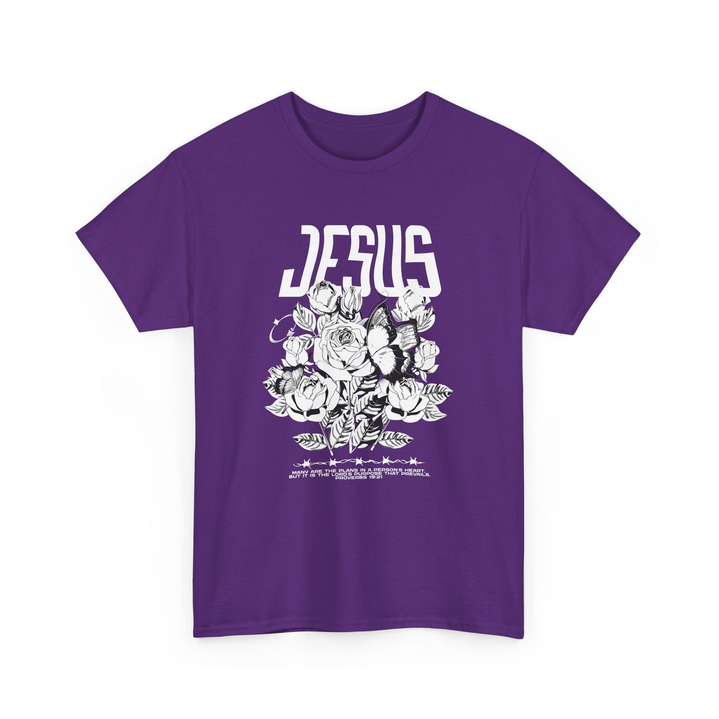 Many Are The Plans In A Person's Heart, But It Is The Lord's Purpose That Prevails Jesus Unisex Heavy Cotton Tee