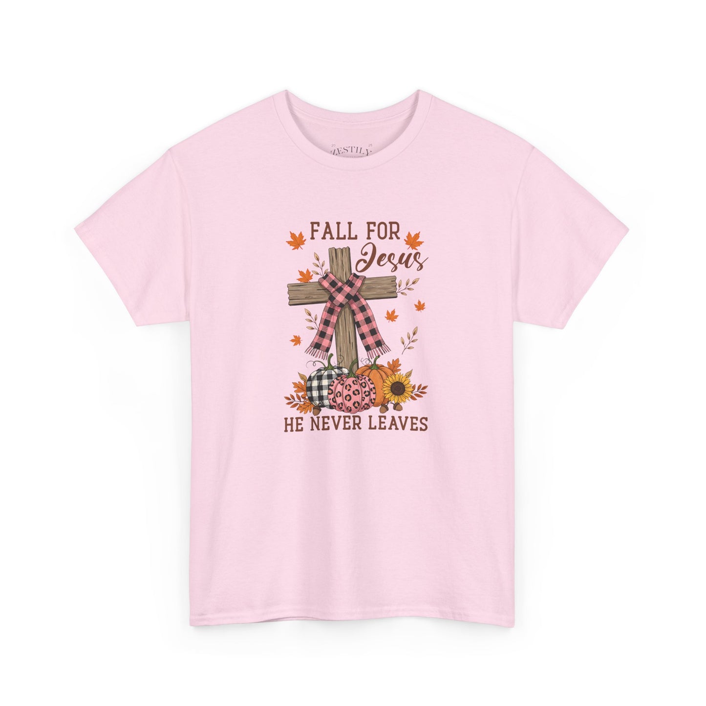 Fall for Jesus Heavy Cotton Tee, Christian T-Shirt, Faith Apparel, Autumn Tees, Inspirational Gift