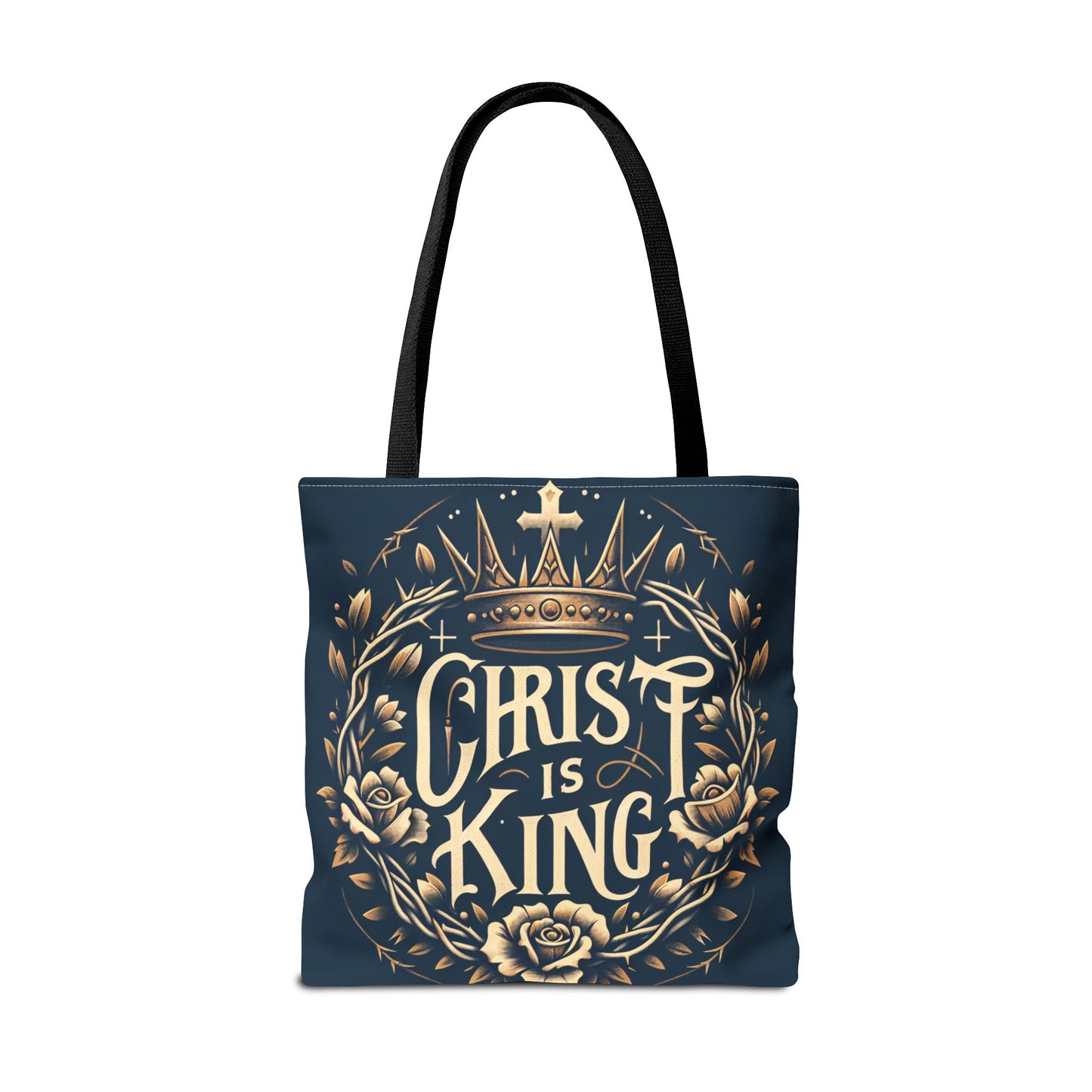 Christ is King Tote Bag, Inspirational Tote, Christian Gift, Floral Design Bag, Religious Accessories, Everyday Tote