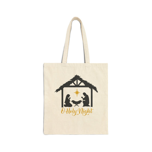 Oh Holy Night Cotton Canvas Tote Bag