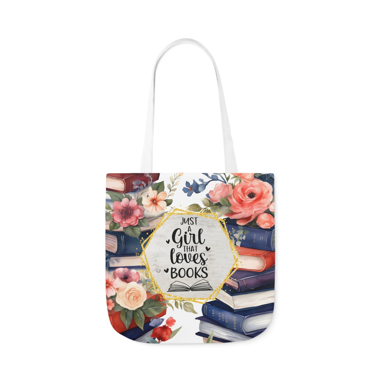 Just A Girl That Loves Books Polyester Canvas Tote Bag