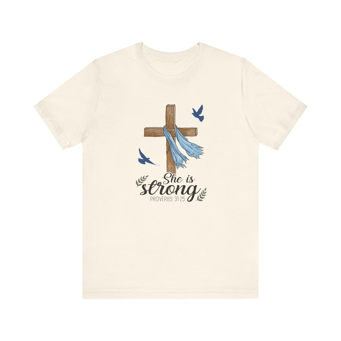 She Is Strong Cross Jersey Short Sleeve Tee