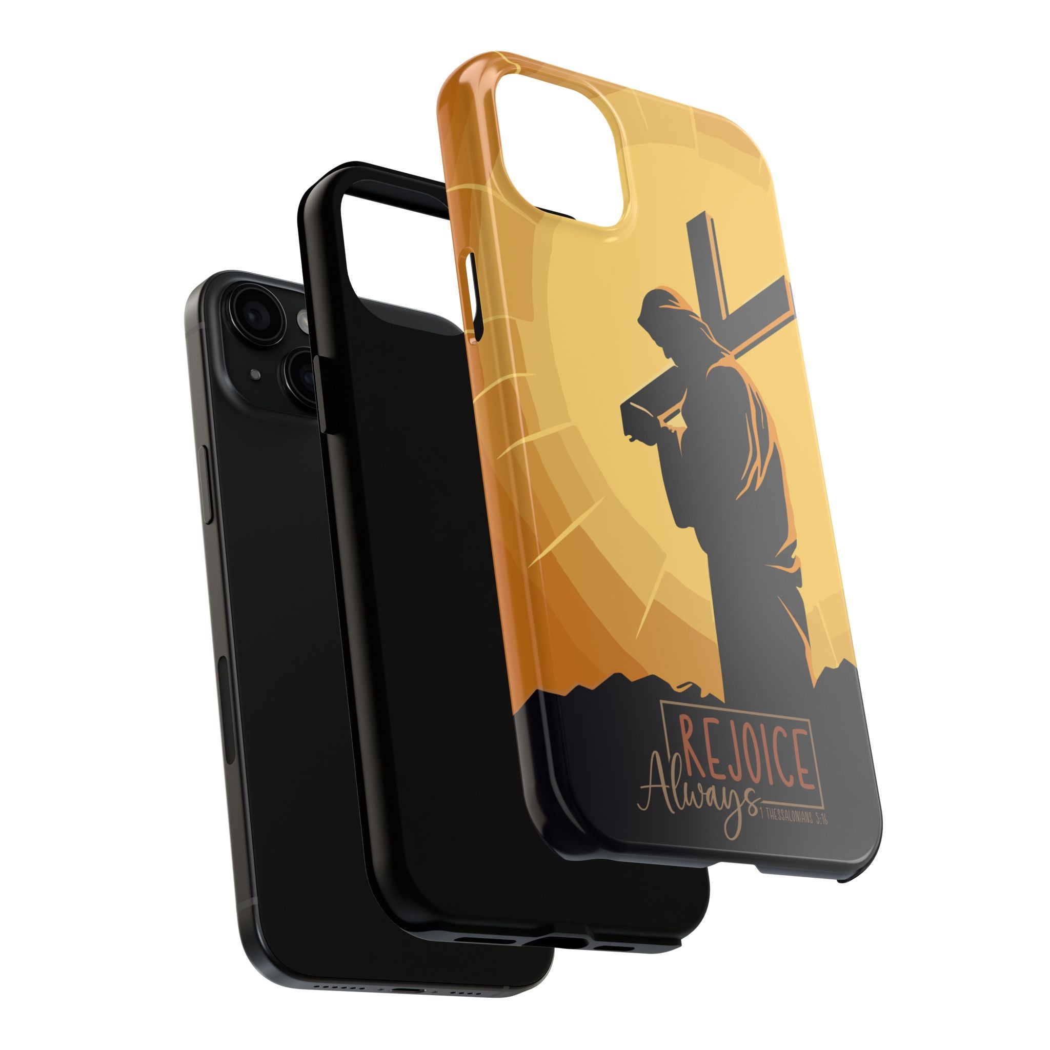 Christian Tough Phone Case, Inspirational Phone Cover, Religious Gifts, Faith-Based Accessory, Rejoice Always for iPhone and Samsung