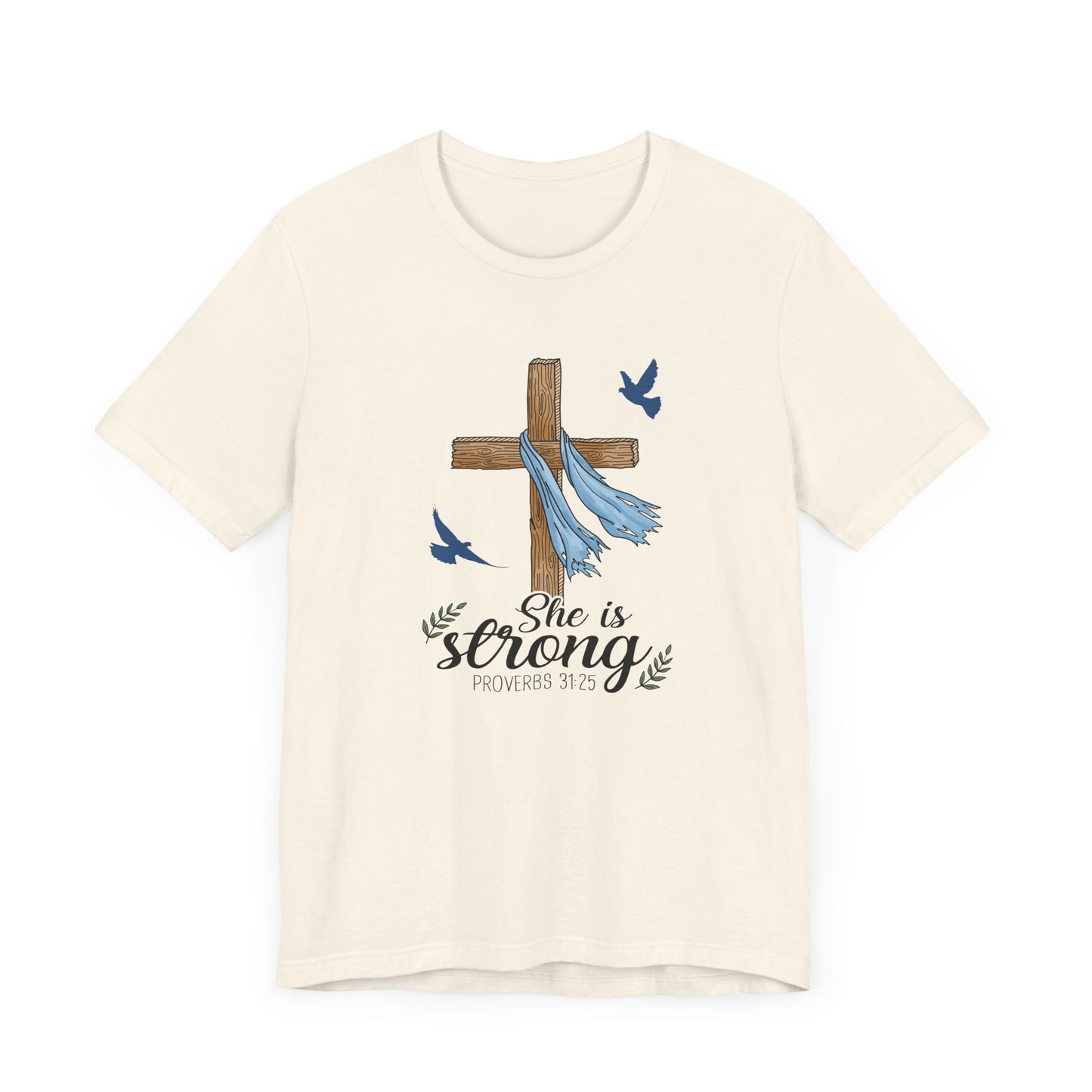 She Is Strong Cross Jersey Short Sleeve Tee