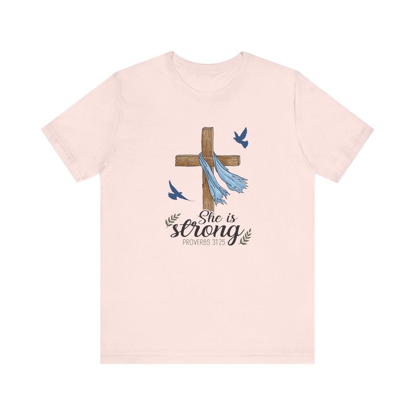 She Is Strong Cross Jersey Short Sleeve Tee