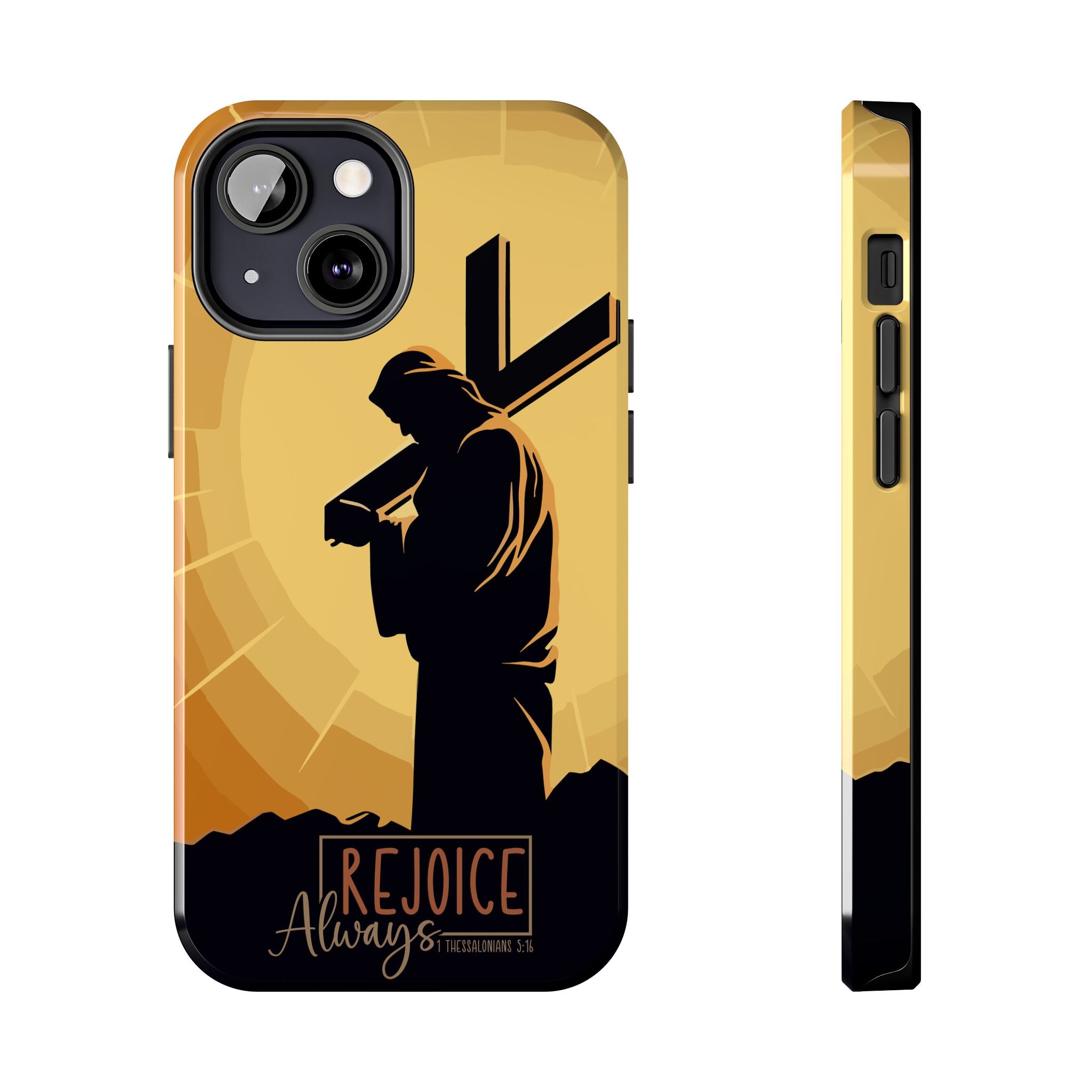 Christian Tough Phone Case, Inspirational Phone Cover, Religious Gifts, Faith-Based Accessory, Rejoice Always for iPhone and Samsung