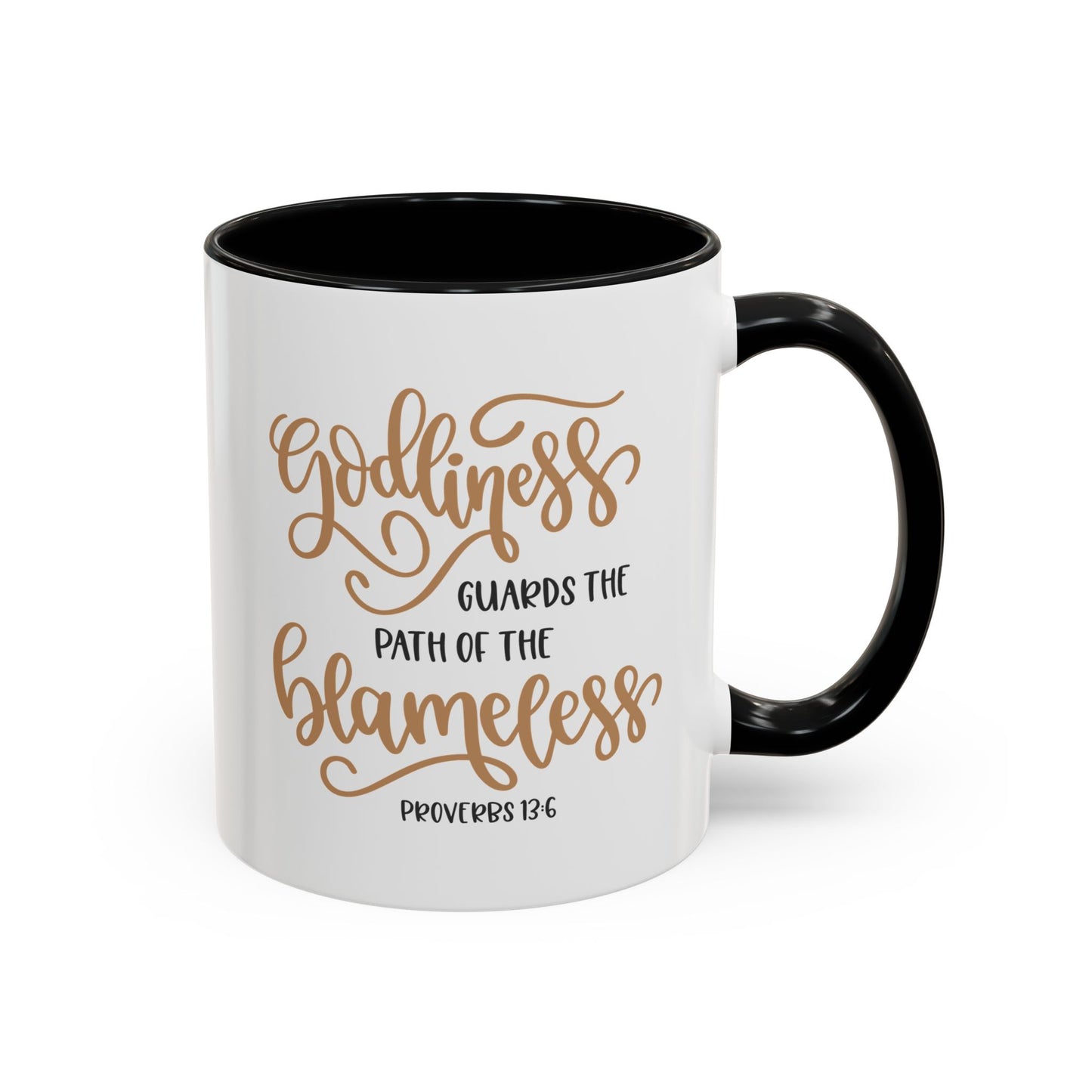 Godliness Guards The Path Of The Blameless Accent Coffee Mug