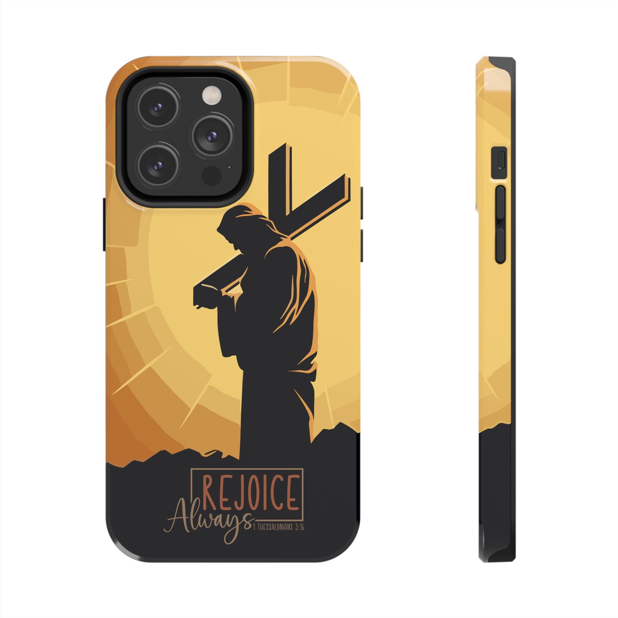 Christian Tough Phone Case, Inspirational Phone Cover, Religious Gifts, Faith-Based Accessory, Rejoice Always for iPhone and Samsung