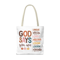 God Says You Are...Inspirational Carryall Tote Bag
