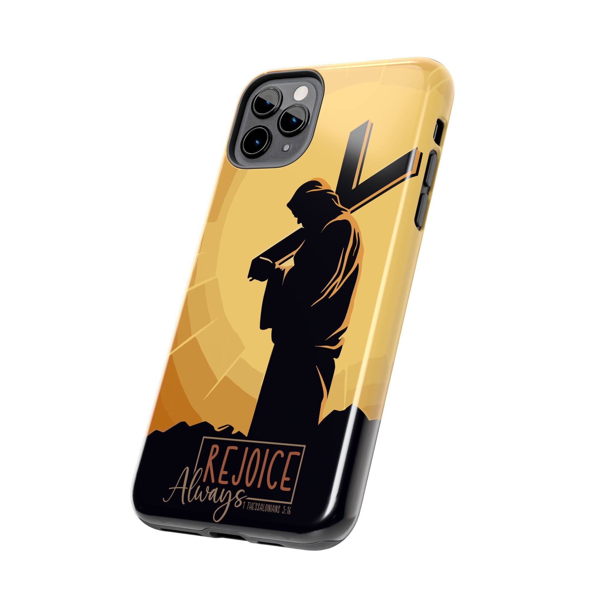 Christian Tough Phone Case, Inspirational Phone Cover, Religious Gifts, Faith-Based Accessory, Rejoice Always for iPhone and Samsung