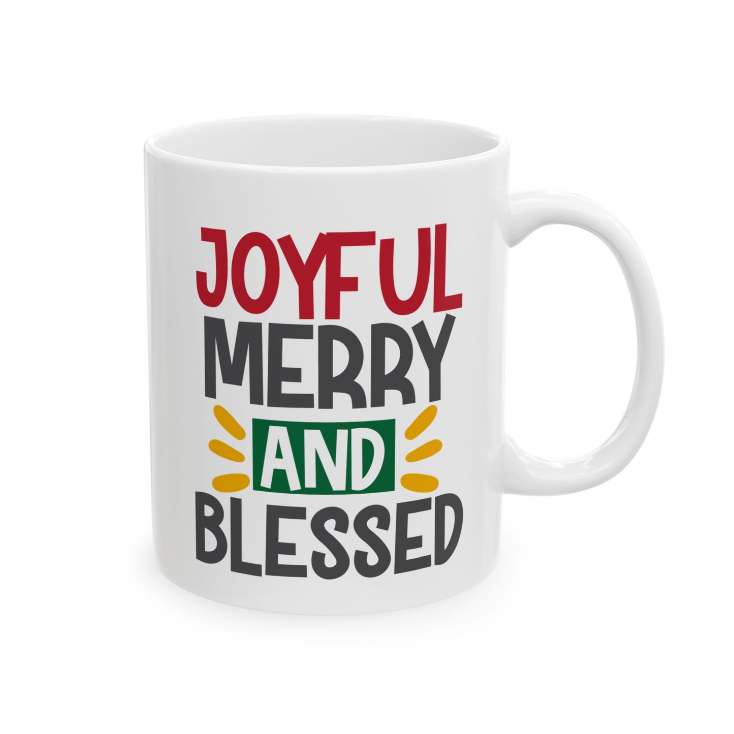 Joyful Merry & Blessed Christmas Ceramic Mug