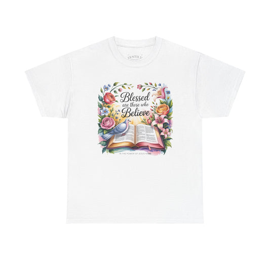 Blessed Heavy Cotton Tee | Inspirational Shirt for Believers, Faith-Based Gift, Christian Apparel, Uplifting T-Shirt